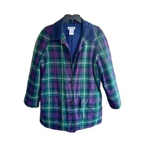 DAVID BROOKS, WOMENS, MADRAS PRINT FIELD/ BARN COAT. SIZE L